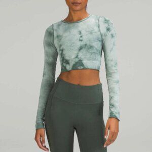 Lululemon Ebb to Street Long Sleeve Shirt Marble Dye Tidewater Teal Size 4